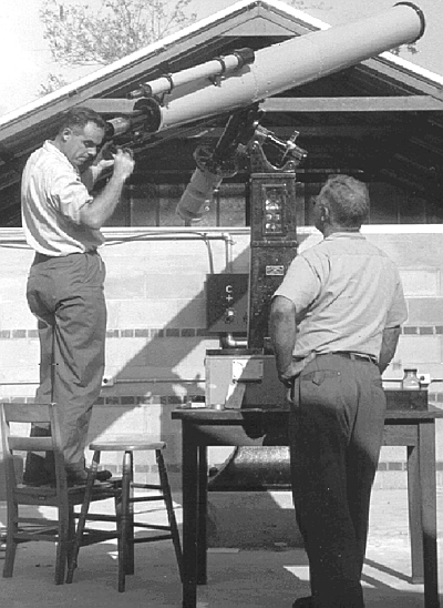 A. Smith & B. Pennell with 8 in. in New Observatory (1956)